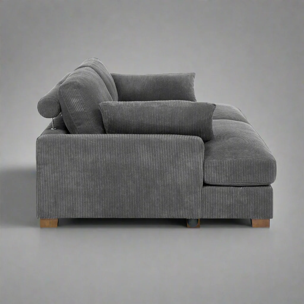 Oversized Corduroy Modular Sofa & Ottoman – Ultra Soft, Customizable Living Room Seating - Image 19