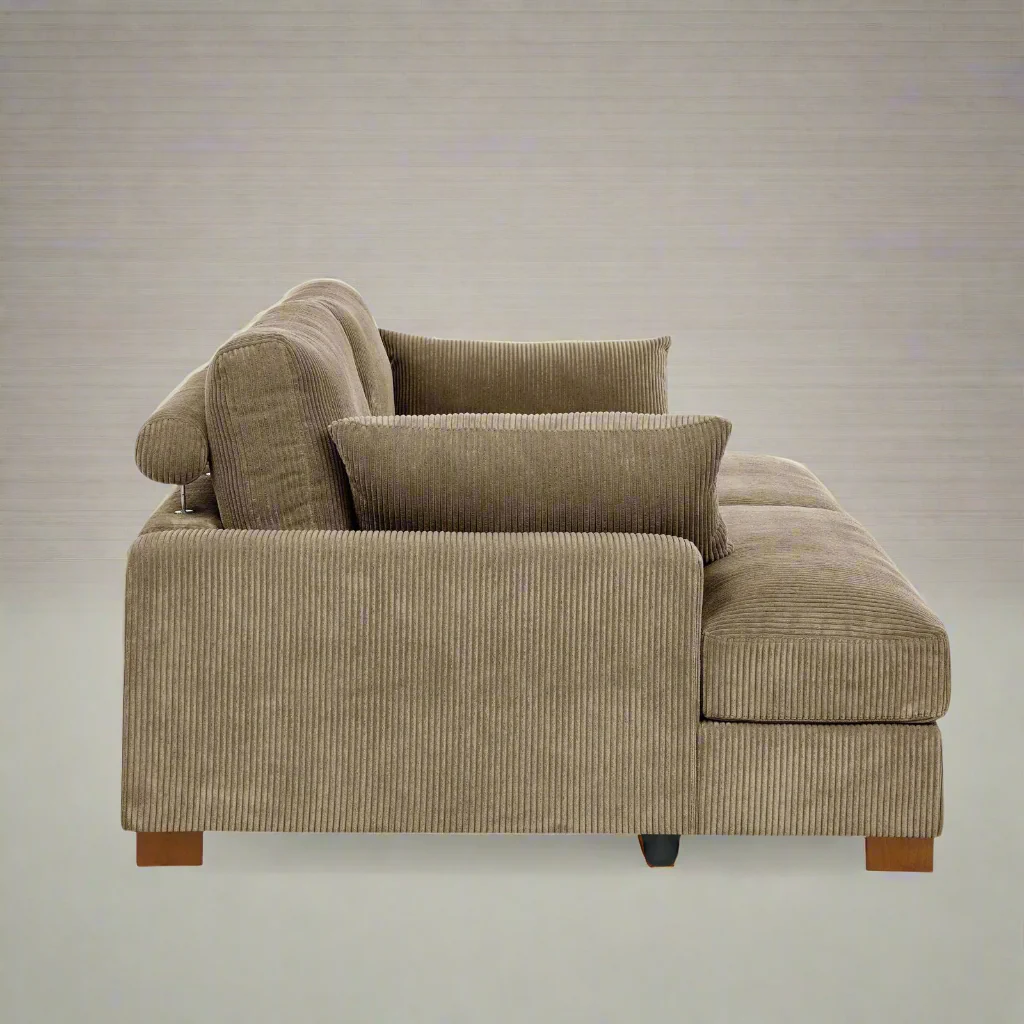 Oversized Corduroy Modular Sofa & Ottoman – Ultra Soft, Customizable Living Room Seating - Image 5
