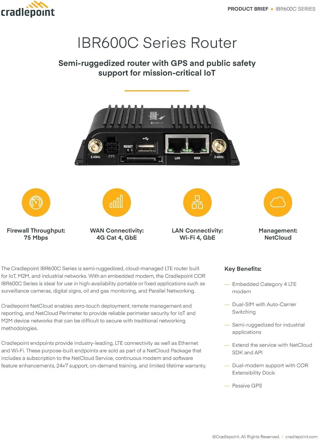 Cradlepoint IBR600C-150M-bundle 4G LTE Cat 4 w/ 3G Fallback Router - Image 4