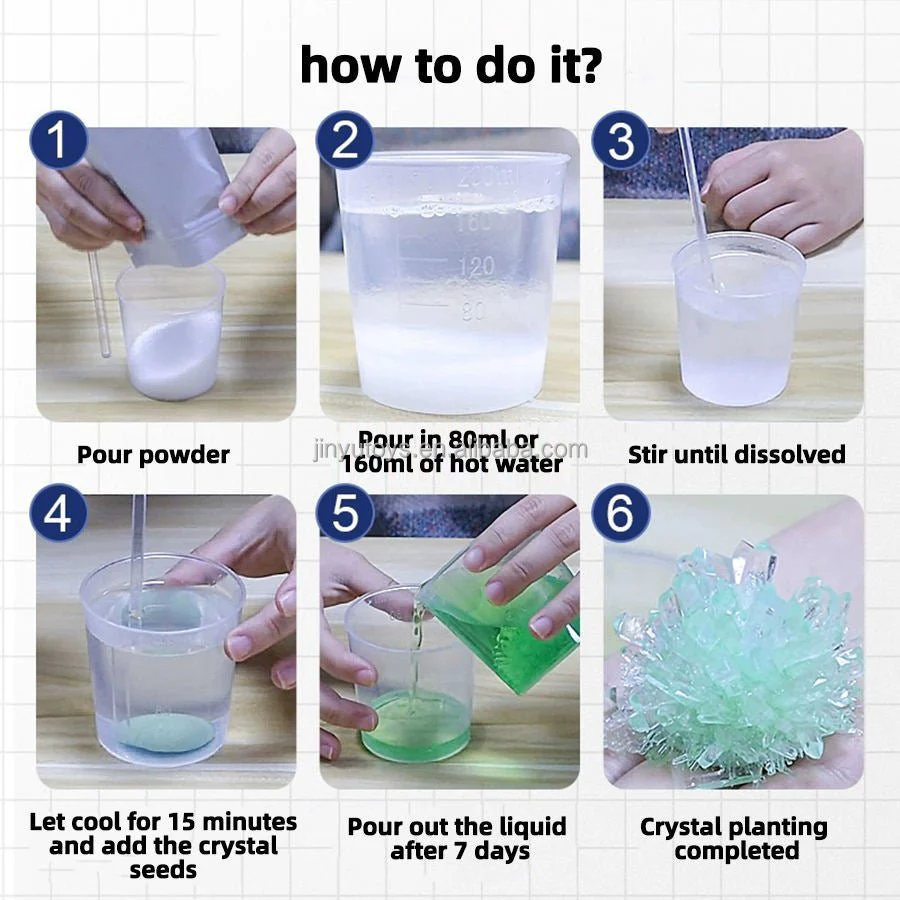 Crystal Growing Science Experiment Kit 2-Crystal STEM Learning Set JY432737 - Image 3
