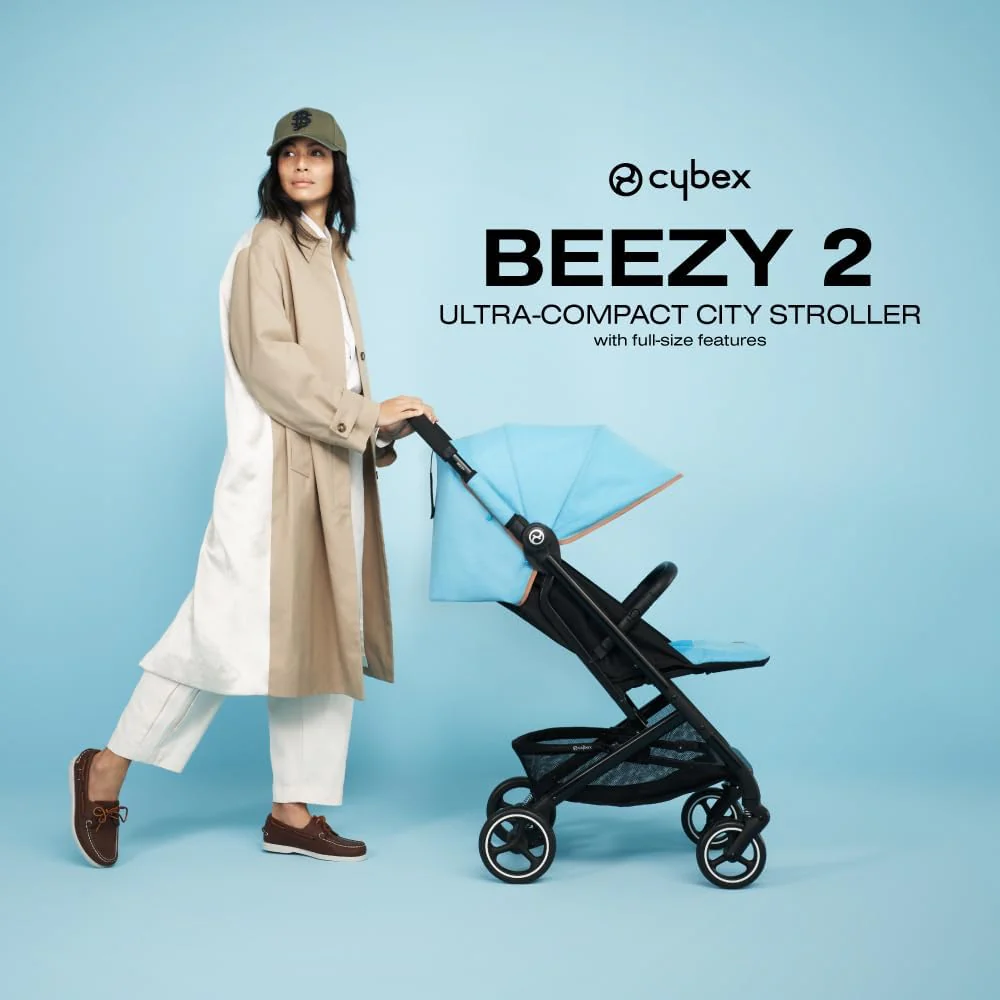 Cybex Beezy 2 Stroller - Lightweight Baby Stroller, Compact Fold, Compatible with all Cybex Infant Seats, Stands for Storage, Easy to Carry, Multiple Recline Positions, Travel Stroller - Magic Black - Image 2