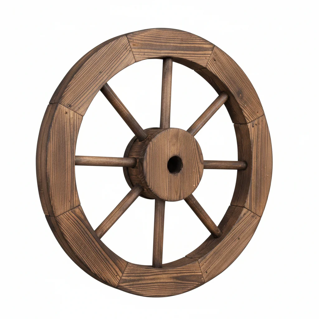Decorative Wooden Garden Wagon Wheels – Rustic Burnt Wood Outdoor Décor in 24", 32", 36", 42", 48" Sizes - Image 4