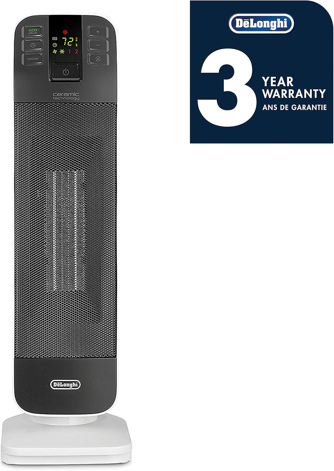De'Longhi HFX65V15CA Tower Ceramic Fan Heater, Gray - Image 2
