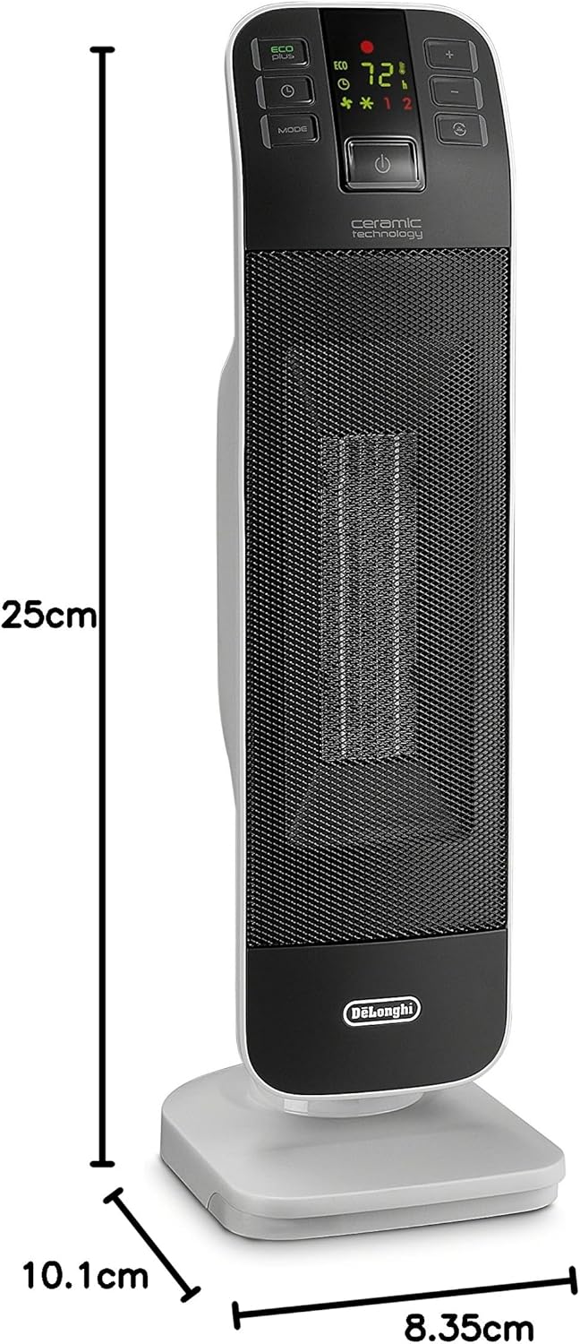De'Longhi HFX65V15CA Tower Ceramic Fan Heater, Gray - Image 4