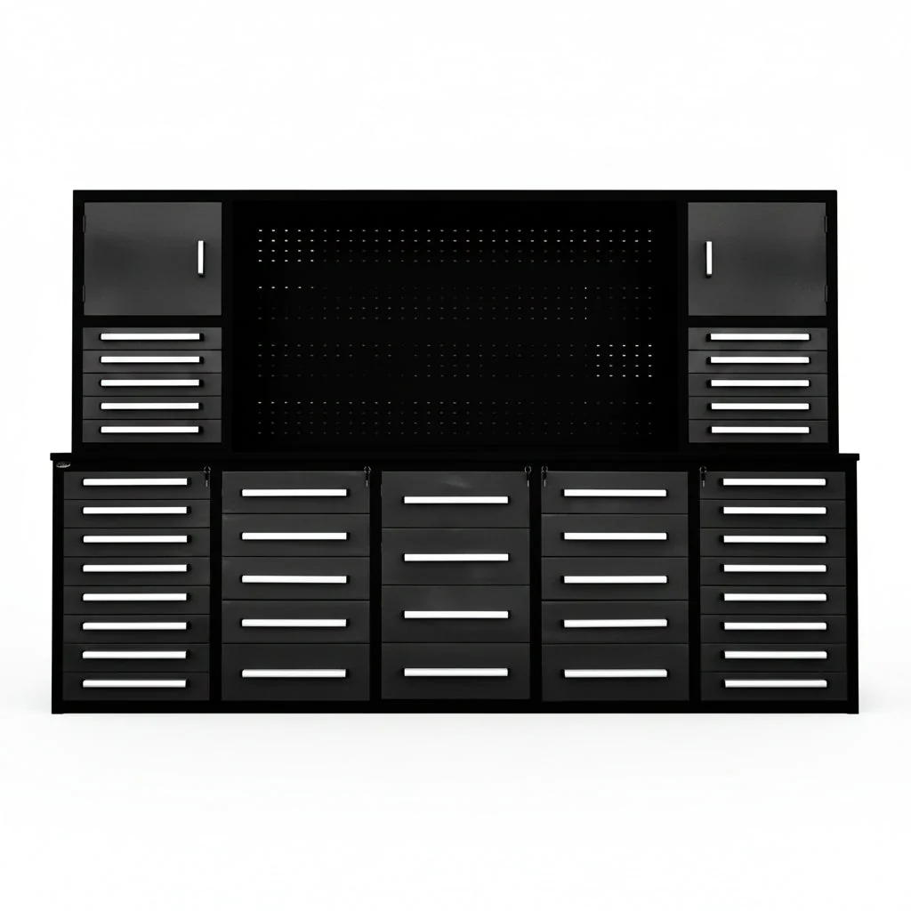 10 FT Heavy-Duty Modular Tool Bench & Cabinet System with 30–40 Lockable Drawers Workbench - Image 23
