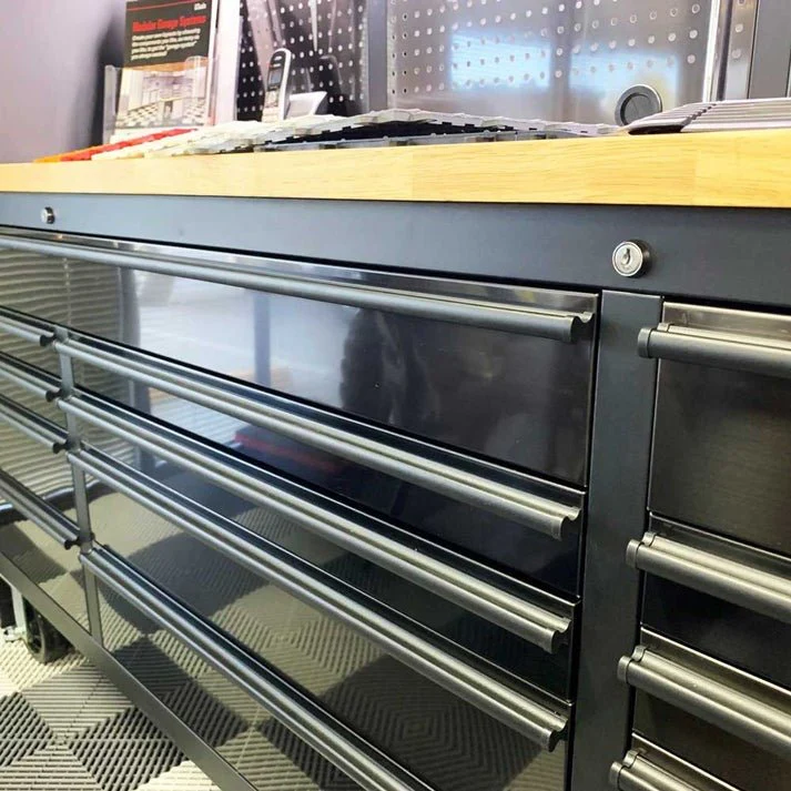 Deluxe 8 FT Black Stainless Steel Tool Bench & Cabinet – Mobile Workstation, SKU: GTX2422BSS - Image 8