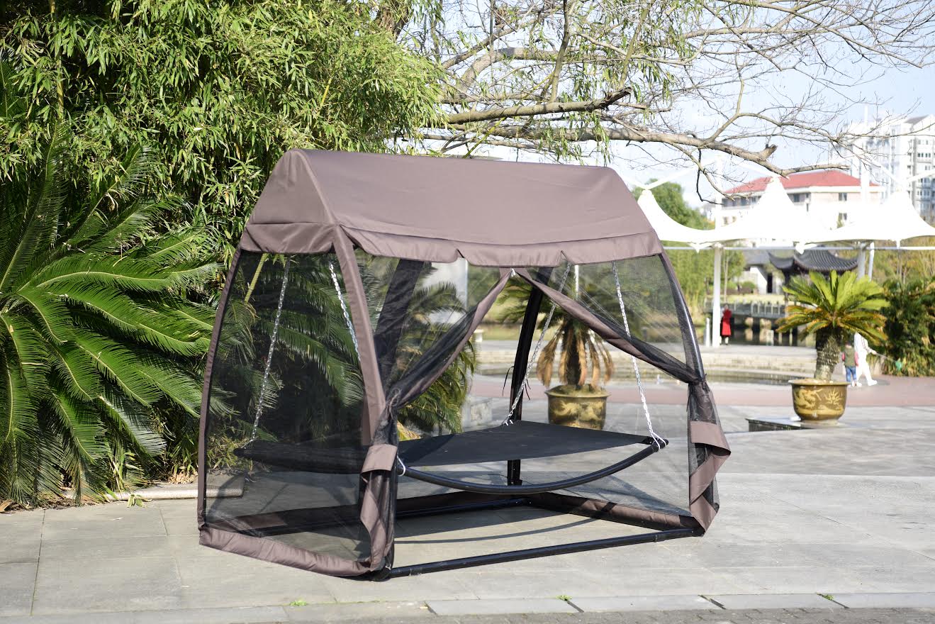 New Deluxe Hammock Swing Bed with Mosquito Net – Outdoor Hanging Lounger for Camping, Backyard & Travel CS15001