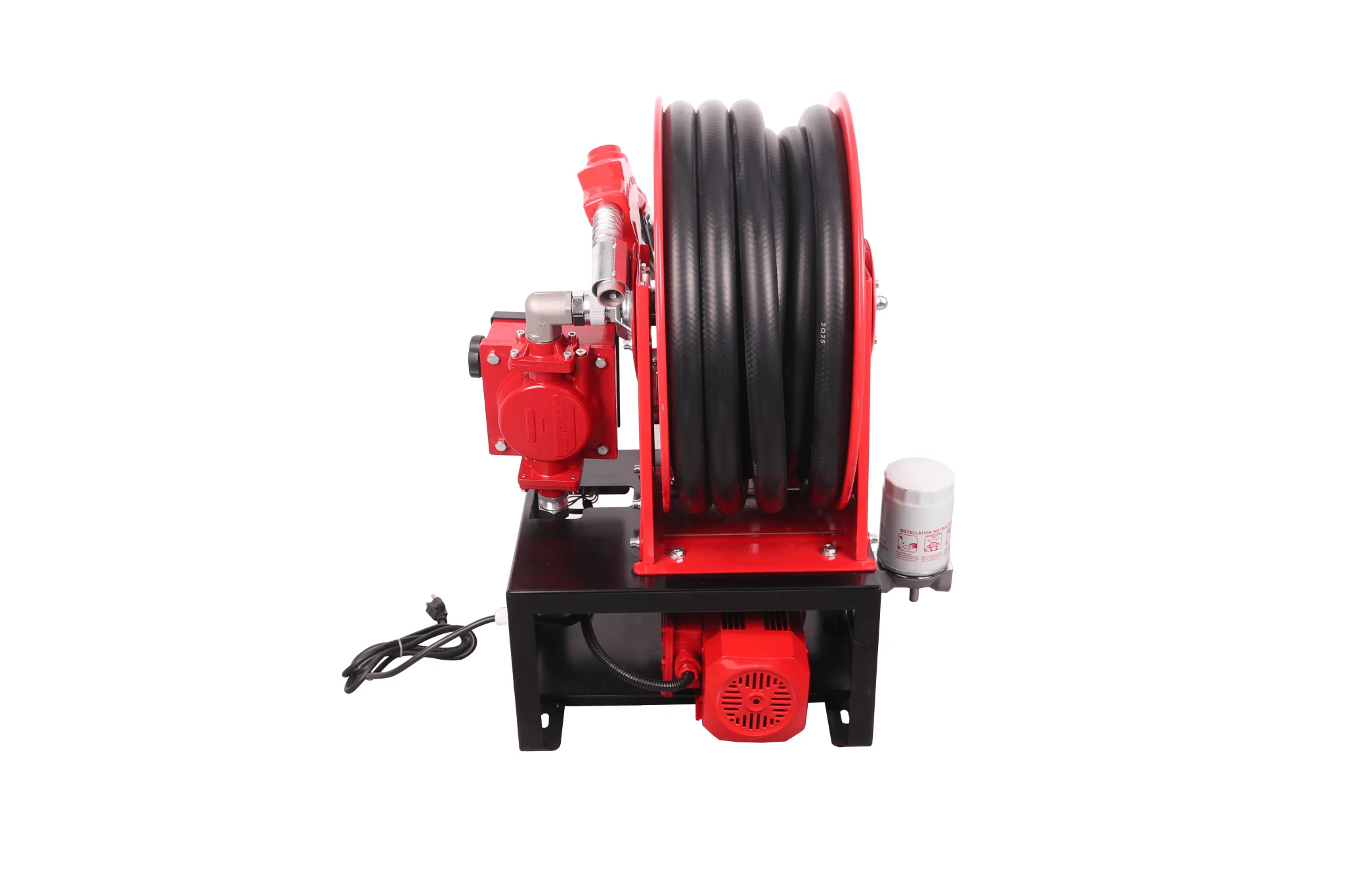 12V & 110V Diesel Fuel Transfer Pump with 50 FT Auto-Retractable Hose Reel - Image 8