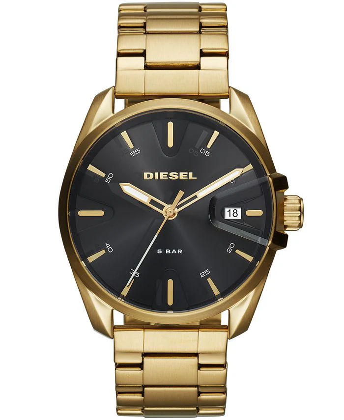 Diesel Men's MS9 Gold-Tone Stainless Steel Bracelet Watch 44mm - White