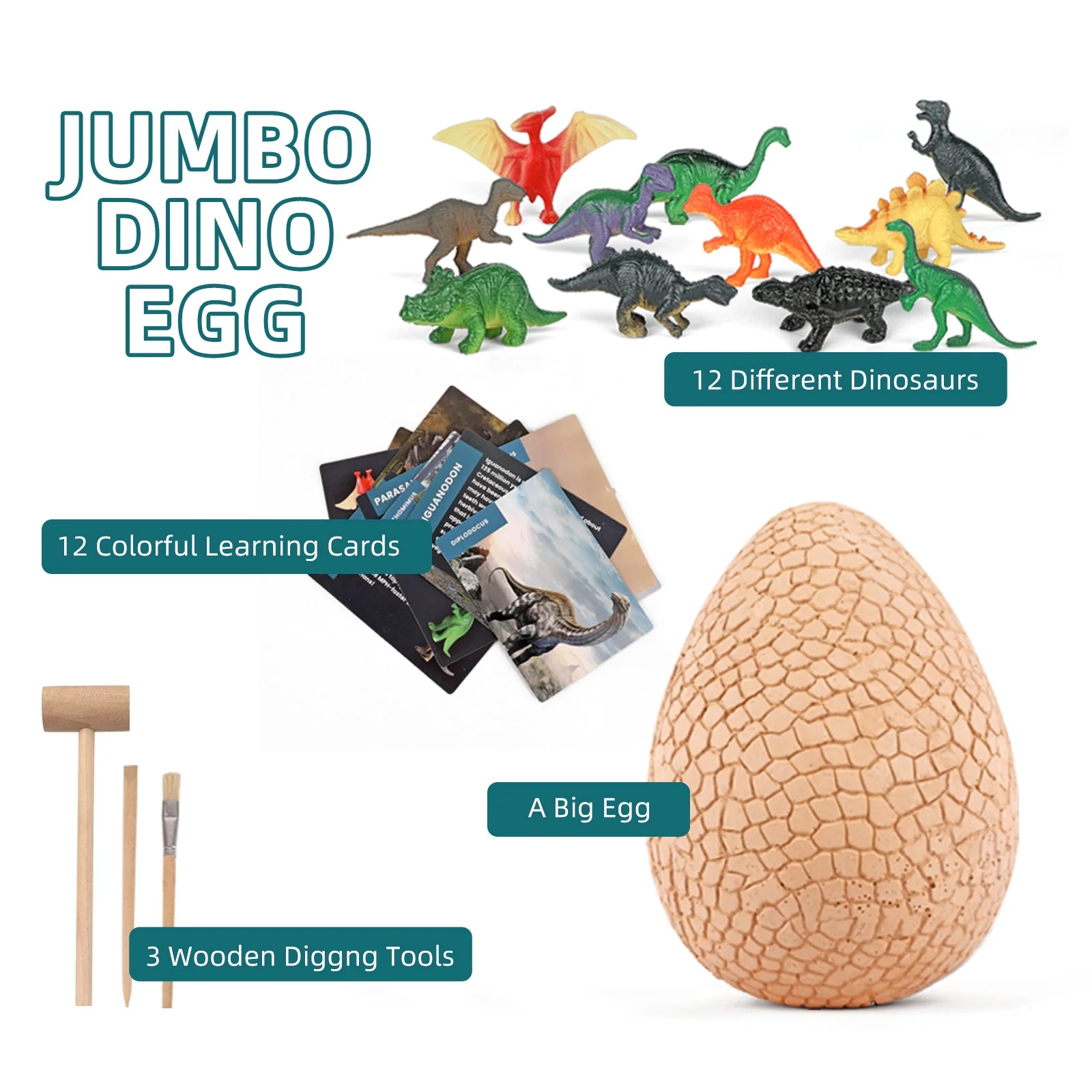 New 3D Dinosaur Fossil Dig Kit – Toy Egg Excavation Set for Kids (Model 527431) - Image 2