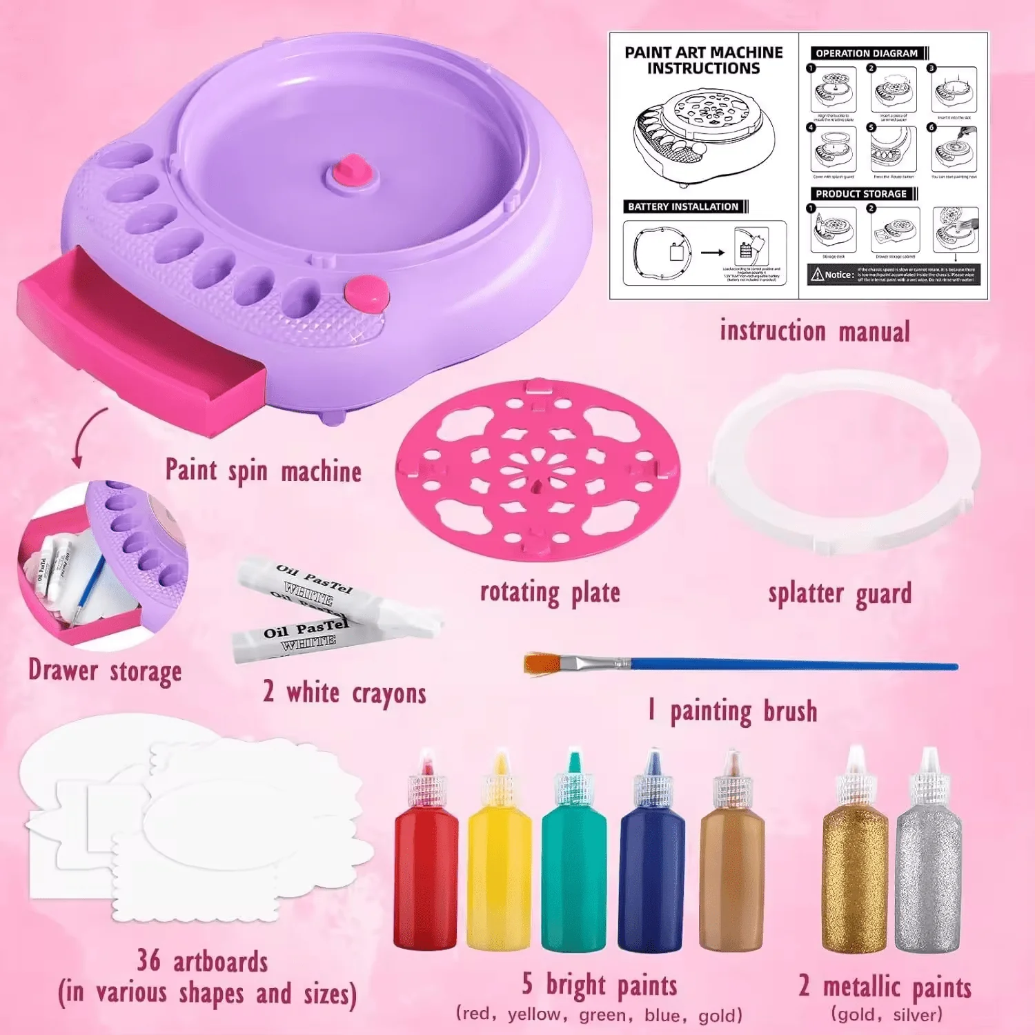 DIY Paint Spin Art Machine Kit for Kids – Art Spinner Toy | YS16381125 - Image 3