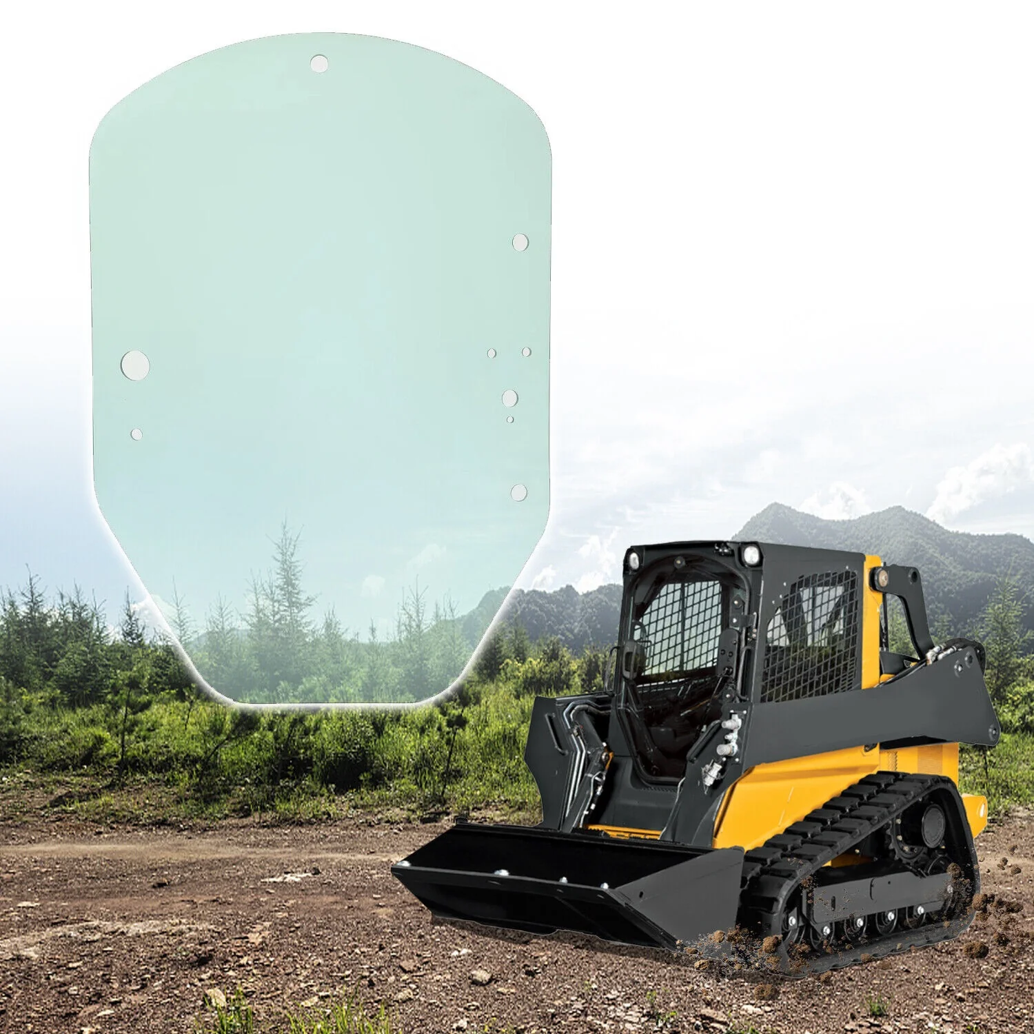 Door Glass for John Deere Skid Steer & Track Loaders – Fits Models 318E, 320G, 323D/E, 326E, 333D/G