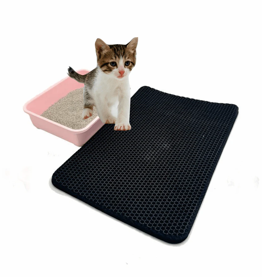 Double-Layer Cat Litter Mat – 21.7×27.6" Honeycomb EVA with Waterproof Bottom ICM05XL