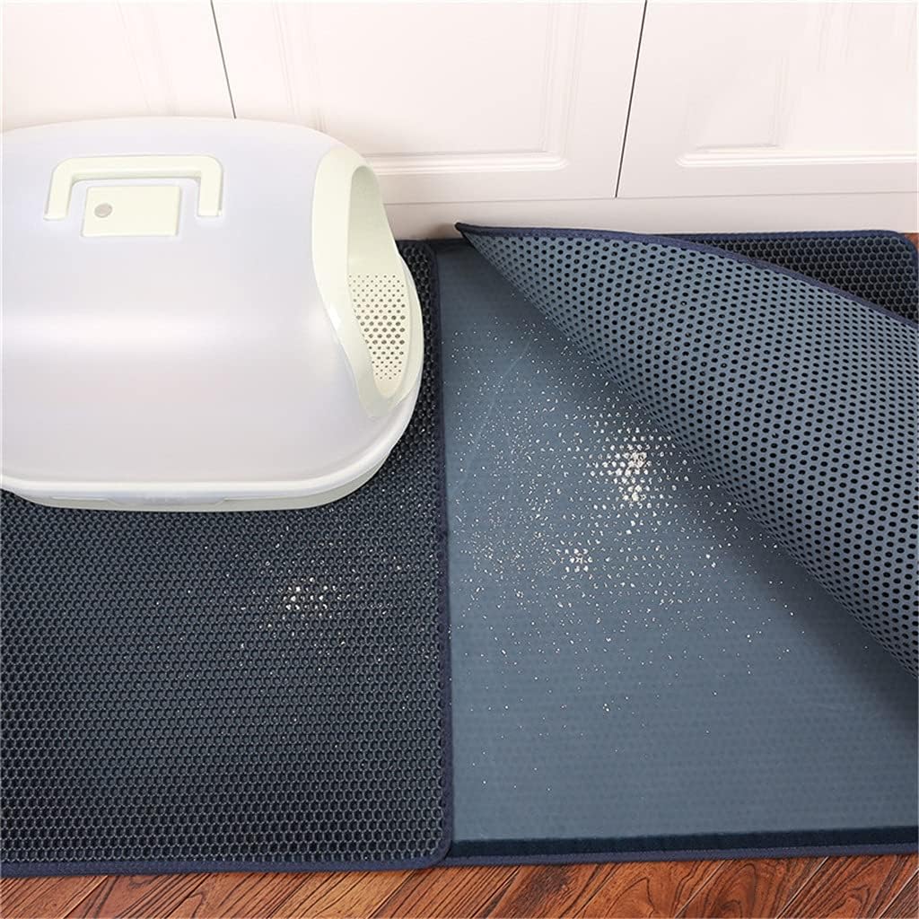 Double-Layer Cat Litter Mat – 21.7×27.6" Honeycomb EVA with Waterproof Bottom ICM05XL - Image 3
