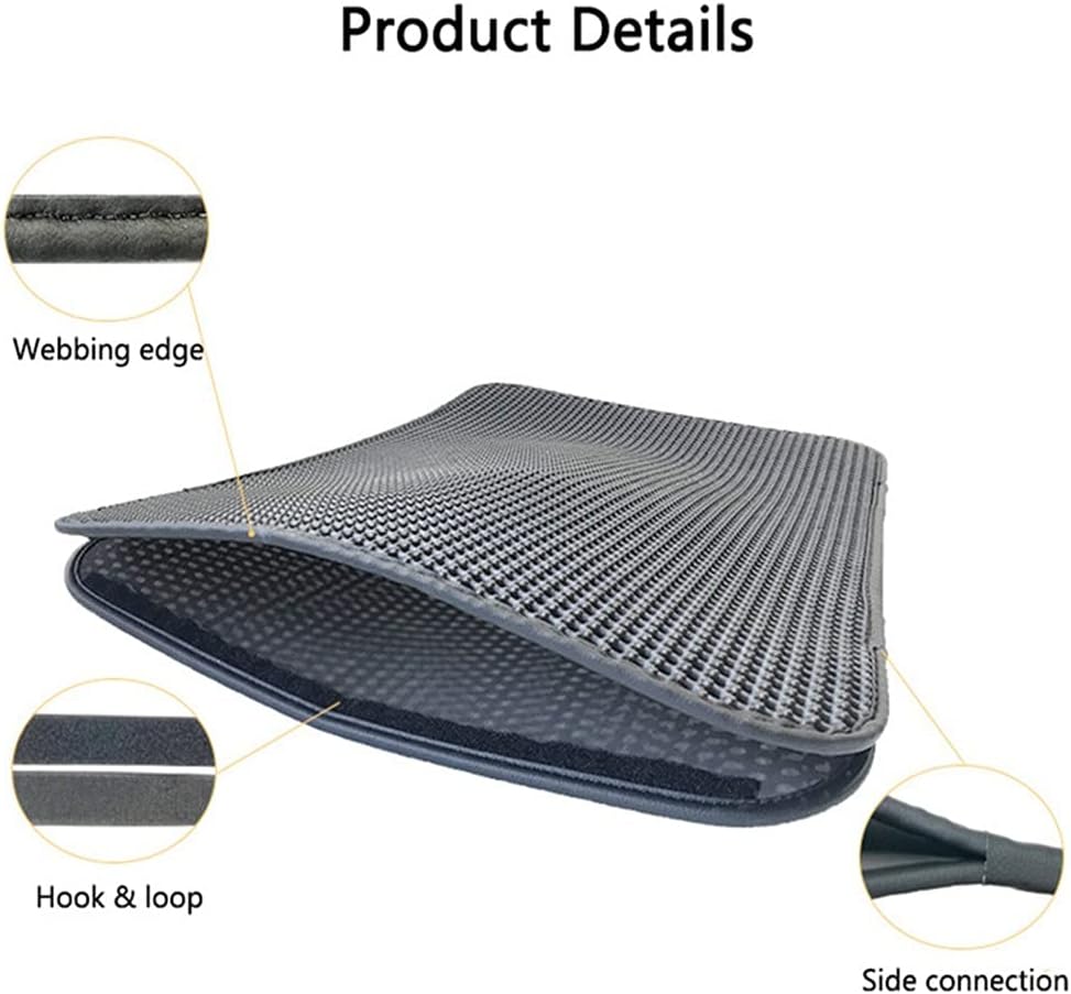 Double-Layer Cat Litter Mat – 21.7×27.6" Honeycomb EVA with Waterproof Bottom ICM05XL - Image 4