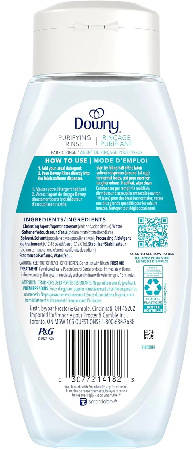 Downy Purifying Rinse Laundry Odour Remover Cool Cotton 473mL HE Compatible Fabric Rinse - Image 2