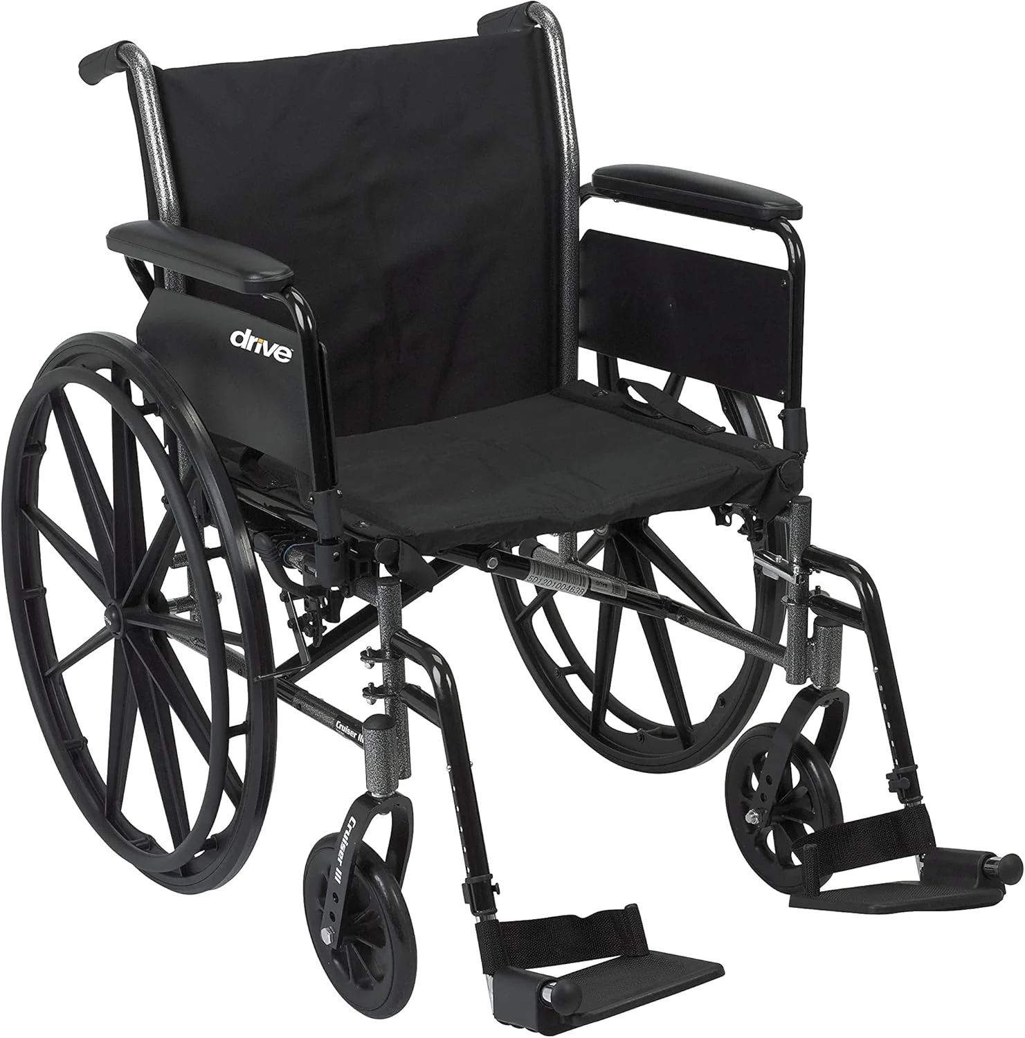 Drive Medical Cruiser Iii Lightweight Wheelchair With Flip Back Removable Arms, 20", 1 Each 1 count