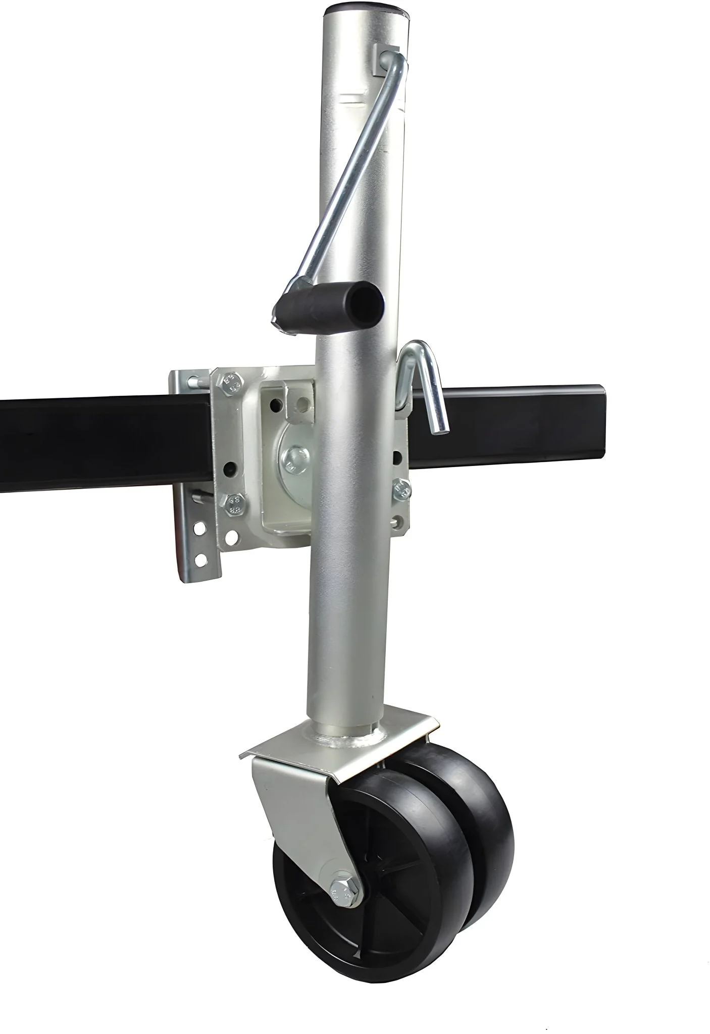 Dual Wheel Swivel Trailer Jack 1500 lbs – 12in Lift, Heavy Duty Boat & Travel Trailer Support EJ1500A - Image 6
