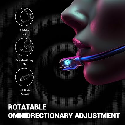 EKSA E1000 V2 Wired Gaming Headset – USB-C and USB-A PC Headset with 7.1 Surround Sound, RGB Lighting and Noise-Canceling Mic - Image 2