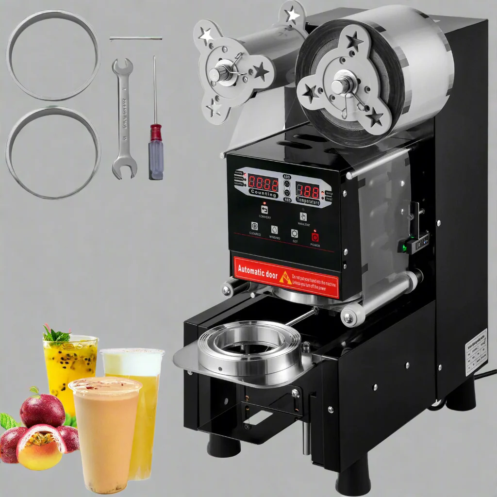 New Electric Fully Automatic Bubble Tea Cup Sealer – Commercial Boba Cup Sealing Machine S1143