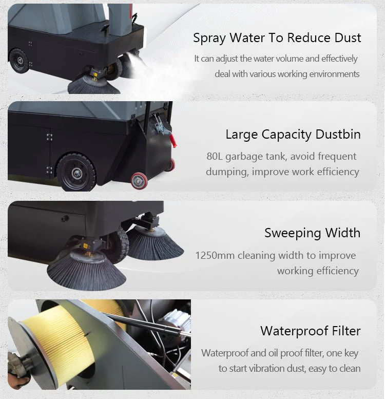 Electric Ride-On Floor Sweeper Scrubber & Water Cleaner – Heavy-Duty Commercial, SKU: 661250 - Image 4