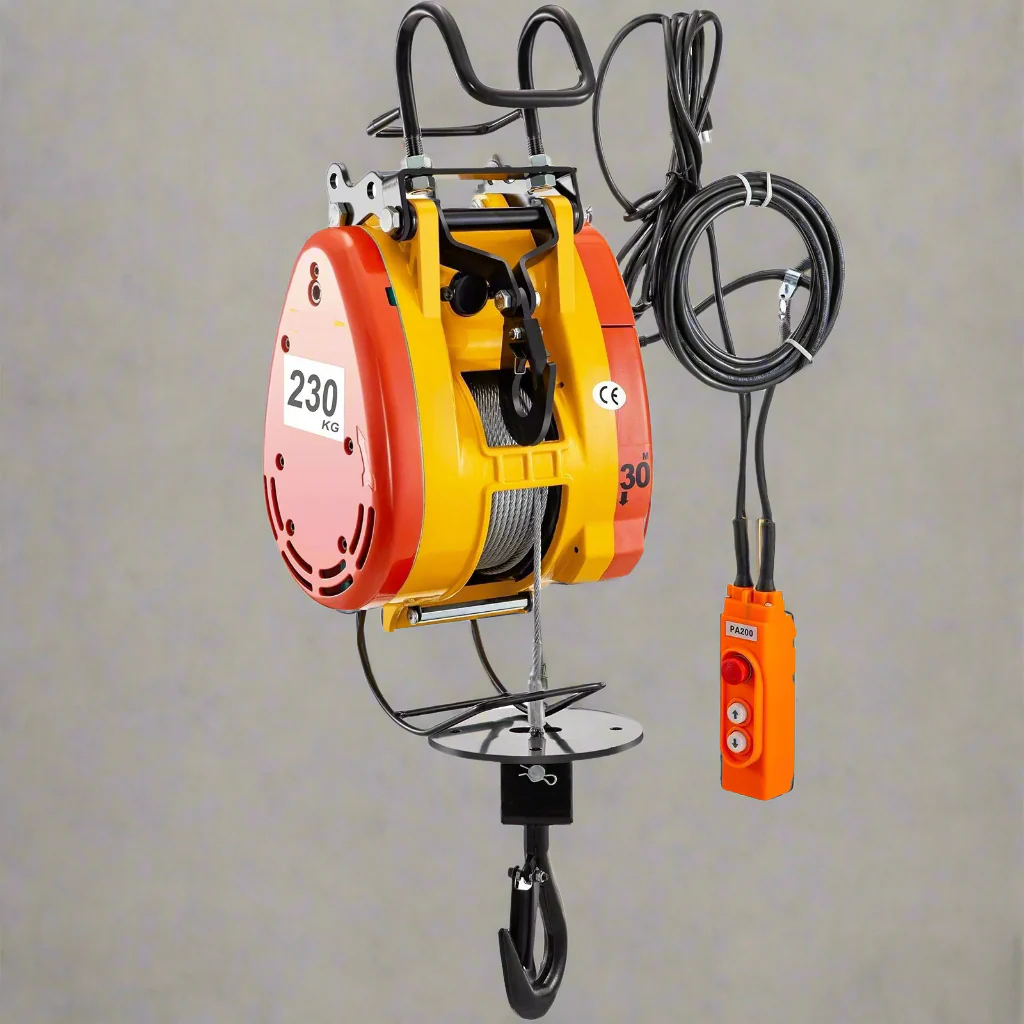 Electric Wire Rope Hoist 110V – 500 lbs Overhead Shop Crane Lift, SKU: 2504215