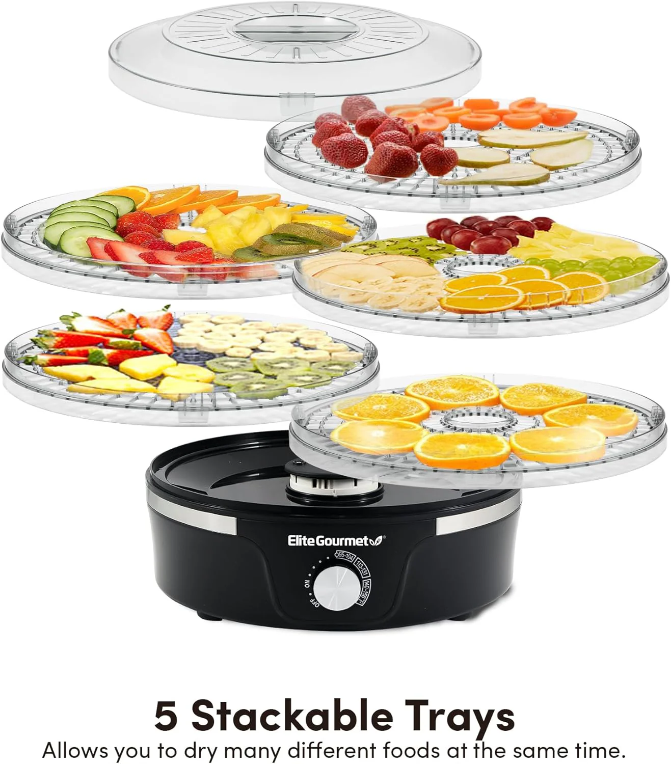 Elite Gourmet Food Dehydrator with Adjustable Temperature and Even Heat Distribution 1016437