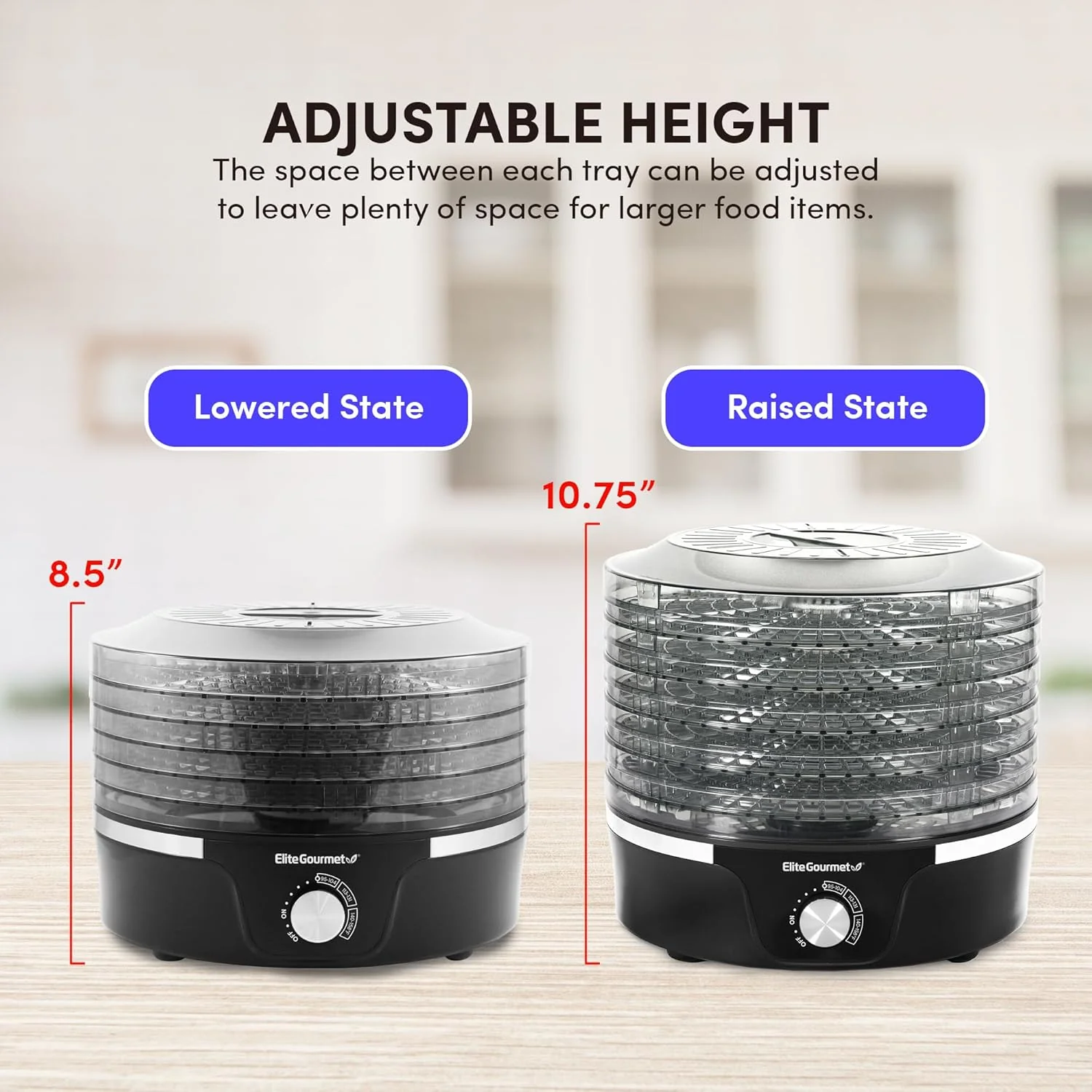 Elite Gourmet Food Dehydrator with Adjustable Temperature and Even Heat Distribution 1016437 - Image 5