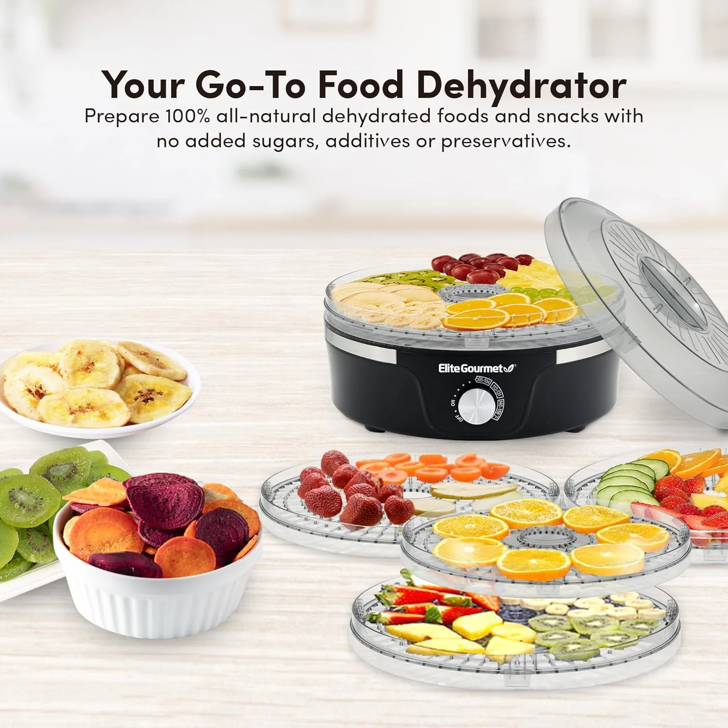 Elite Gourmet Food Dehydrator with Adjustable Temperature and Even Heat Distribution 1016437 - Image 6