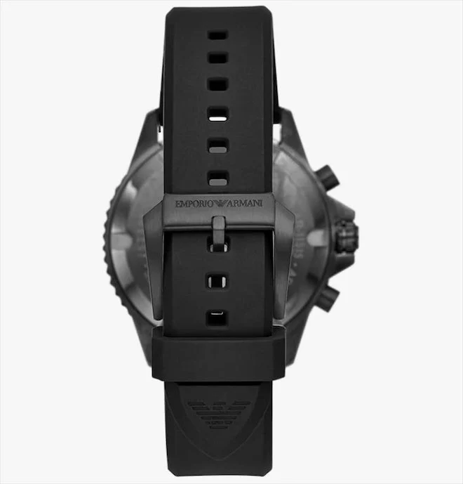 Emporio Armani Men's Chronograph Black Ceramic Watch - Black