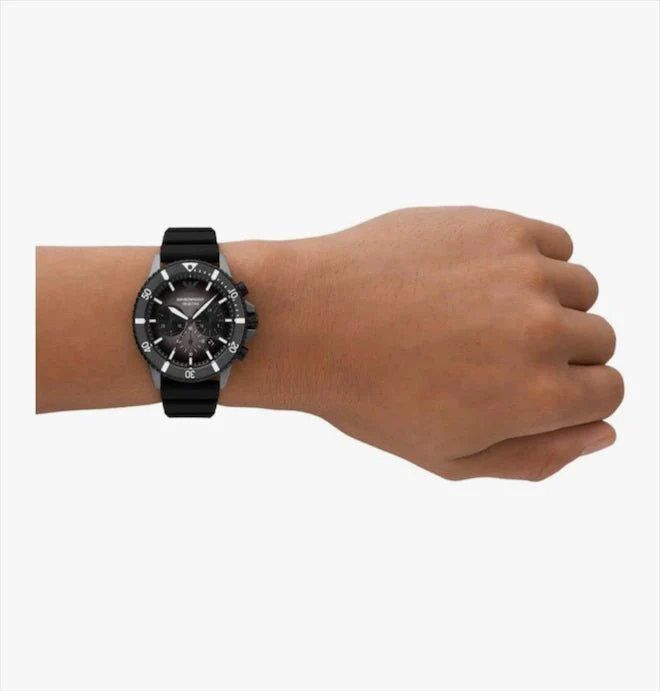 Emporio Armani Men's Chronograph Black Ceramic Watch - Black - Image 2