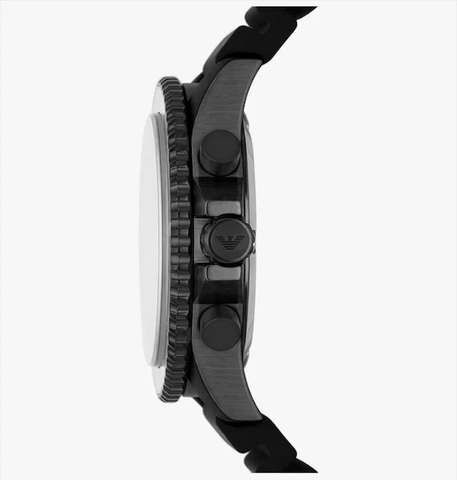 Emporio Armani Men's Chronograph Black Ceramic Watch - Black - Image 3