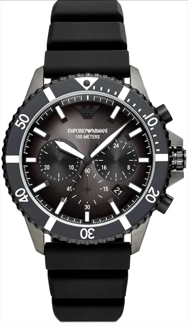 Emporio Armani Men's Chronograph Black Ceramic Watch - Black - Image 4