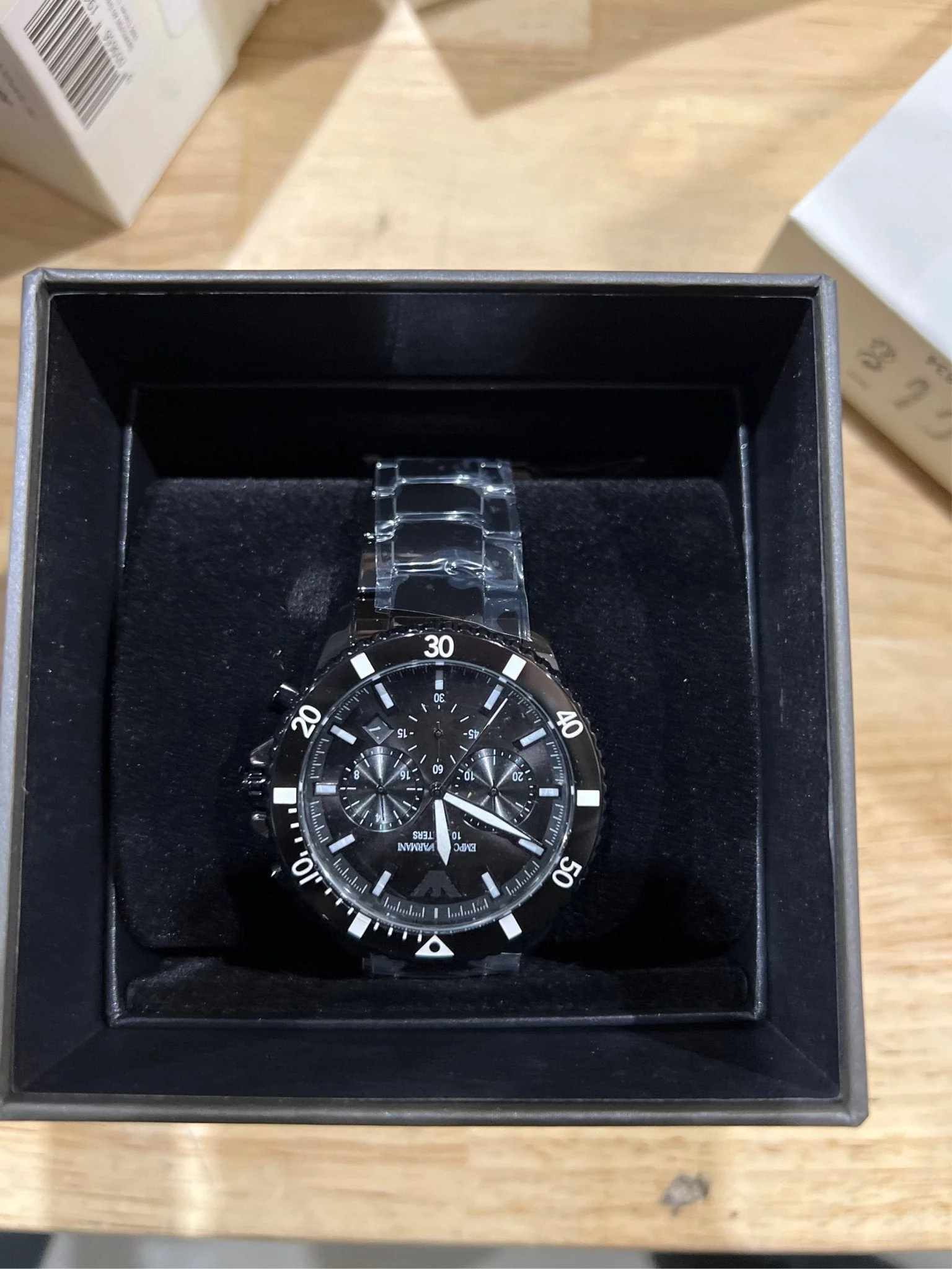 Emporio Armani Men's Chronograph Black Ceramic Watch - Black - Image 5