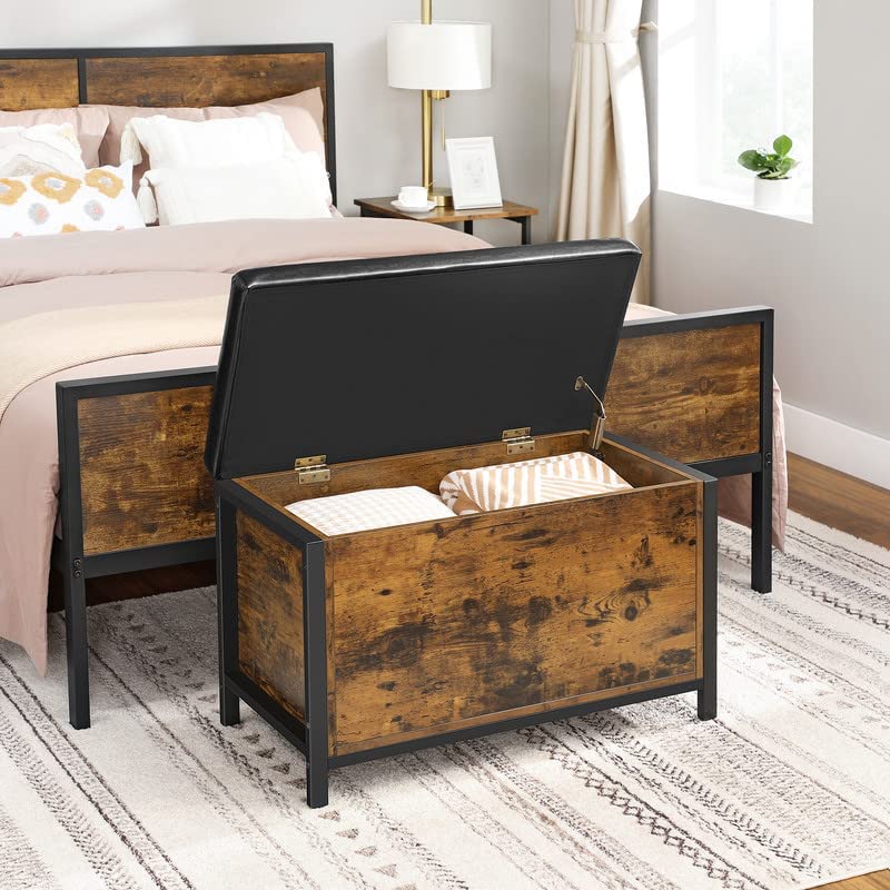 Entryway Storage Bench Ottoman with Padded Seat – Trunk Organizer with Hidden Compartment, Model: LSC80BX - Image 4