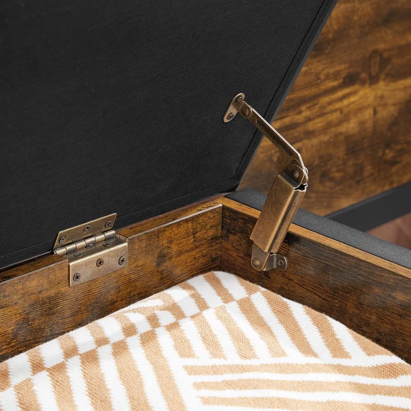 Entryway Storage Bench Ottoman with Padded Seat – Trunk Organizer with Hidden Compartment, Model: LSC80BX - Image 5