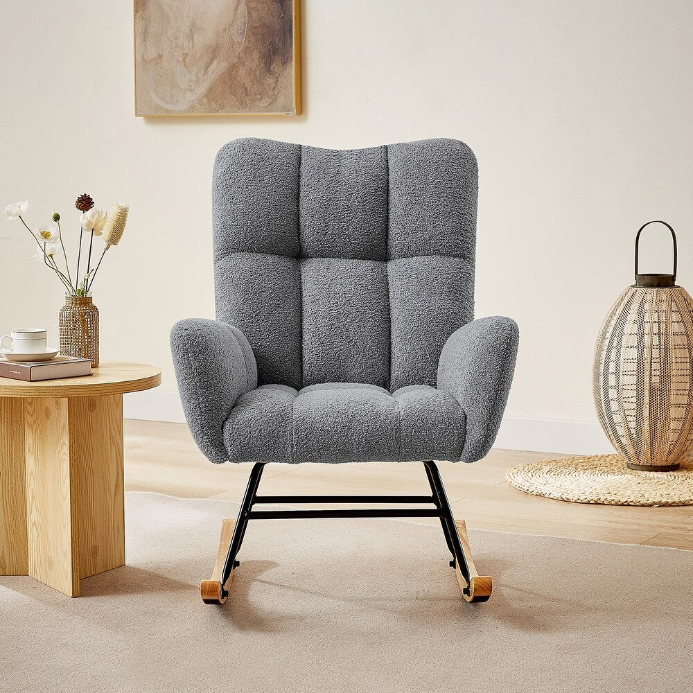 New Rocking Chair for Nursery & Living Room – Ergonomic Glider with Wood Base - Image 2