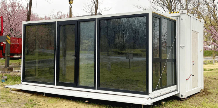 Expandable 20FT Glass Container Home – Modern High Cube Prefab Unit with Kitchen & Bath, SKU: 25440112