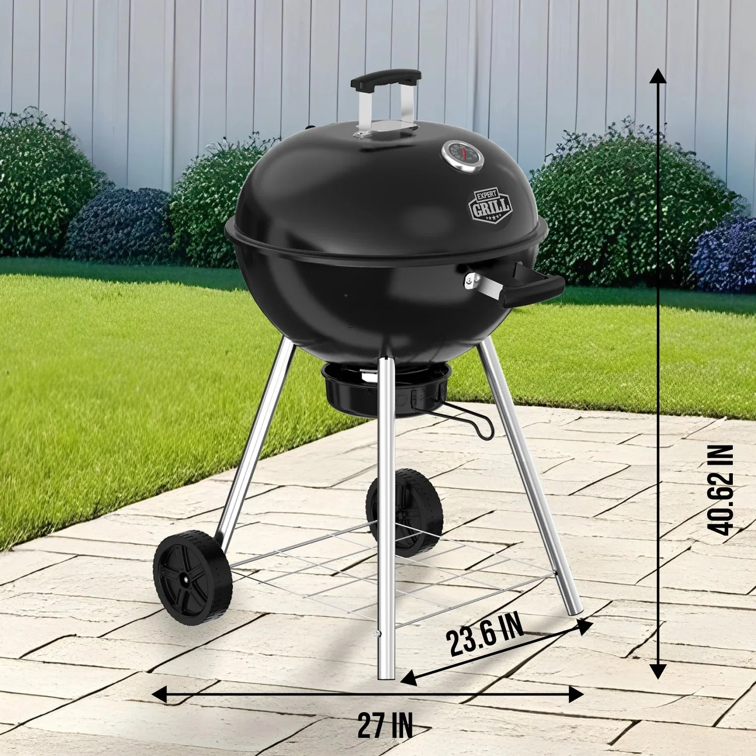 Expert Grill 22.5 Inch Barbeque Charcoal Kettle Grill with 363 Sq. In. Cooking Area 44376299569 - Image 4