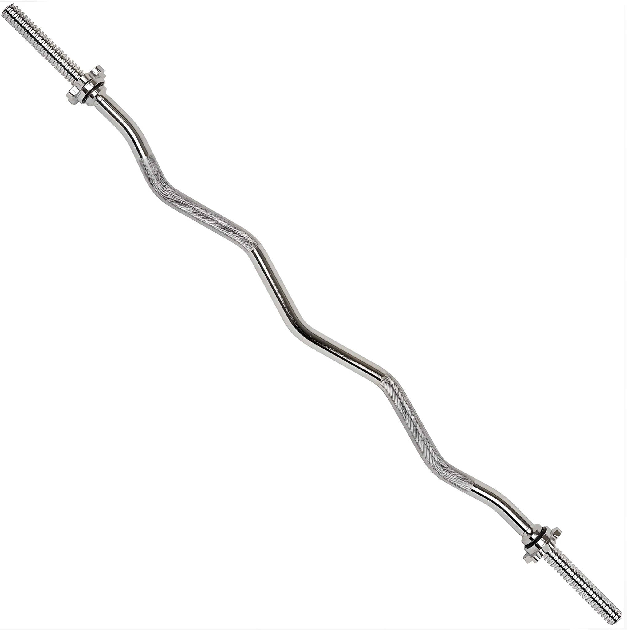 EZ Curl Bar Weight Plate Bar with Star Collars for Lifting, Hip Thrusts, Squats, and Home Workouts CBLB47 - Image 2