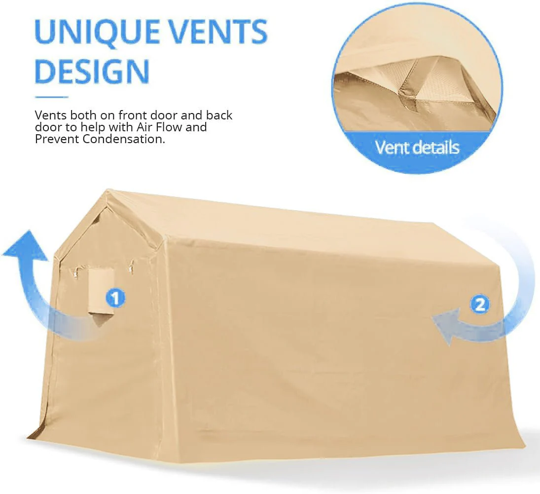 New 6x6, 7x12 & 13x20 ft Fabric Storage Buildings | Heavy-Duty Car Shelters with Zippered Doors & Galvanized Steel Frame - Image 25