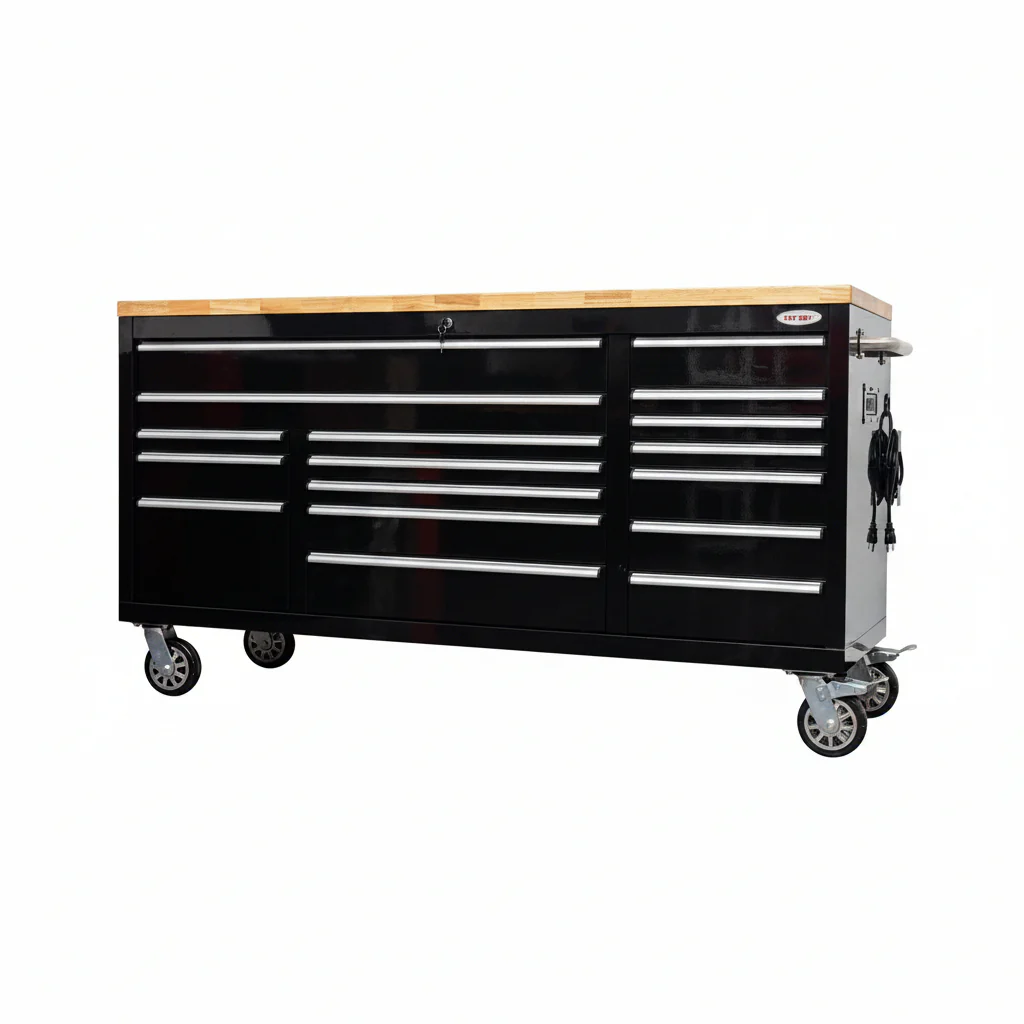 6FT 17-Drawer Tool Bench Workstation & Tool Box – Heavy-Duty Rolling Workbench with Power Outlets & USB | Multi-Color Options - Image 10