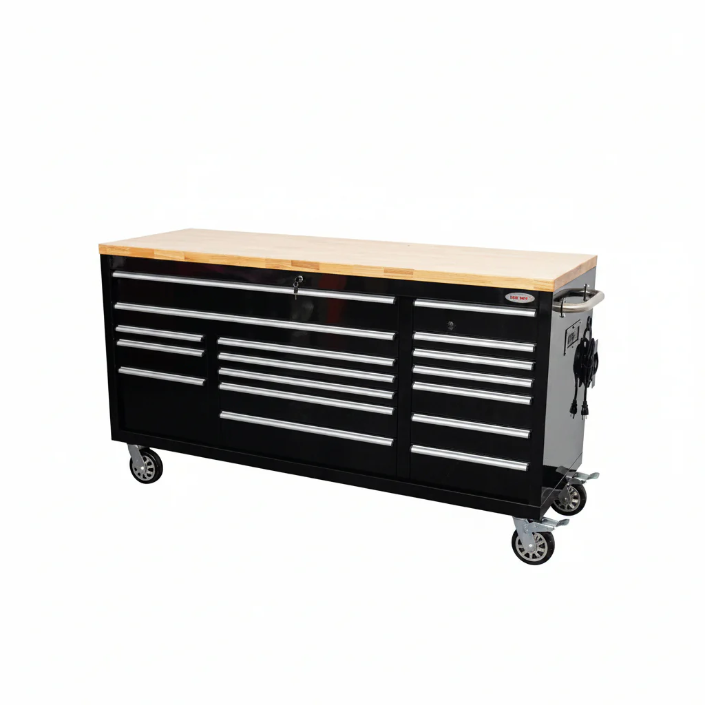 6FT 17-Drawer Tool Bench Workstation & Tool Box – Heavy-Duty Rolling Workbench with Power Outlets & USB | Multi-Color Options - Image 11