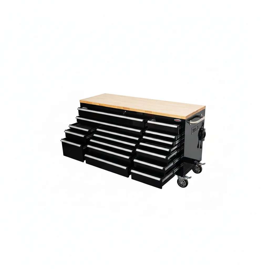 6FT 17-Drawer Tool Bench Workstation & Tool Box – Heavy-Duty Rolling Workbench with Power Outlets & USB | Multi-Color Options - Image 12