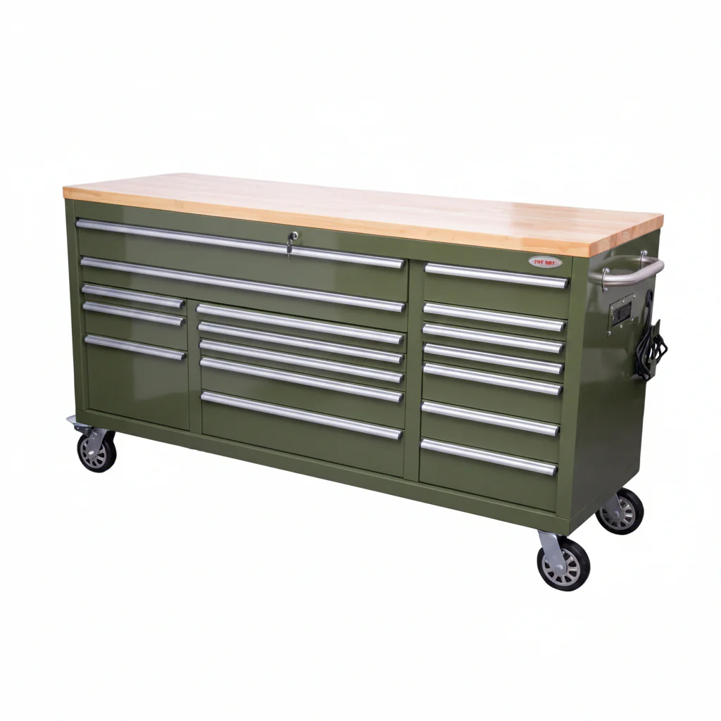6FT 17-Drawer Tool Bench Workstation & Tool Box – Heavy-Duty Rolling Workbench with Power Outlets & USB | Multi-Color Options - Image 122