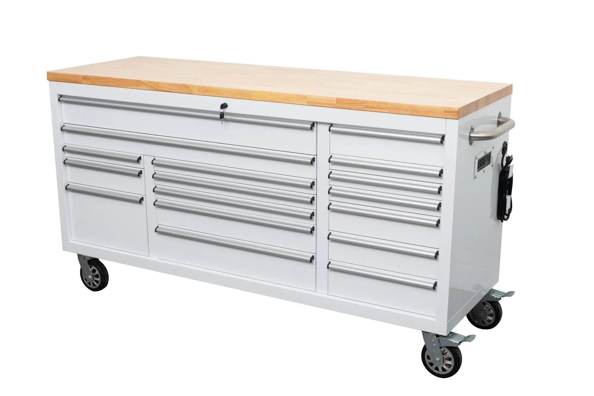 6FT 17-Drawer Tool Bench Workstation & Tool Box – Heavy-Duty Rolling Workbench with Power Outlets & USB | Multi-Color Options - Image 146