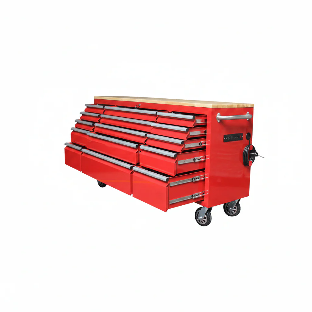 6FT 17-Drawer Tool Bench Workstation & Tool Box – Heavy-Duty Rolling Workbench with Power Outlets & USB | Multi-Color Options - Image 153