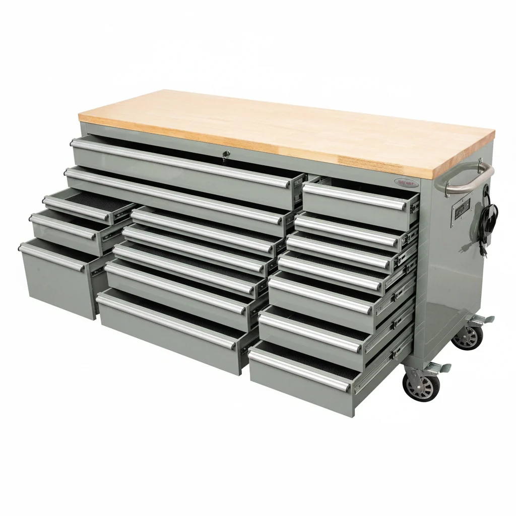 6FT 17-Drawer Tool Bench Workstation & Tool Box – Heavy-Duty Rolling Workbench with Power Outlets & USB | Multi-Color Options - Image 172