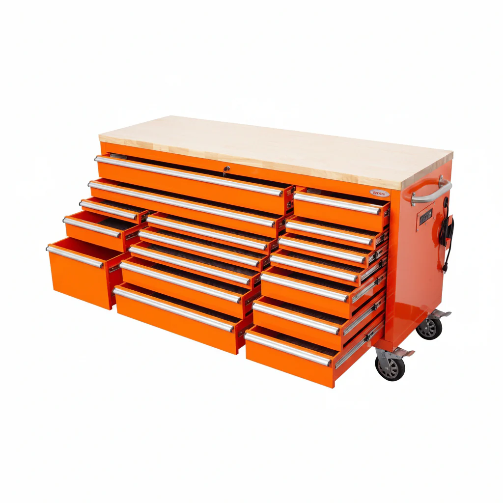 6FT 17-Drawer Tool Bench Workstation & Tool Box – Heavy-Duty Rolling Workbench with Power Outlets & USB | Multi-Color Options - Image 177