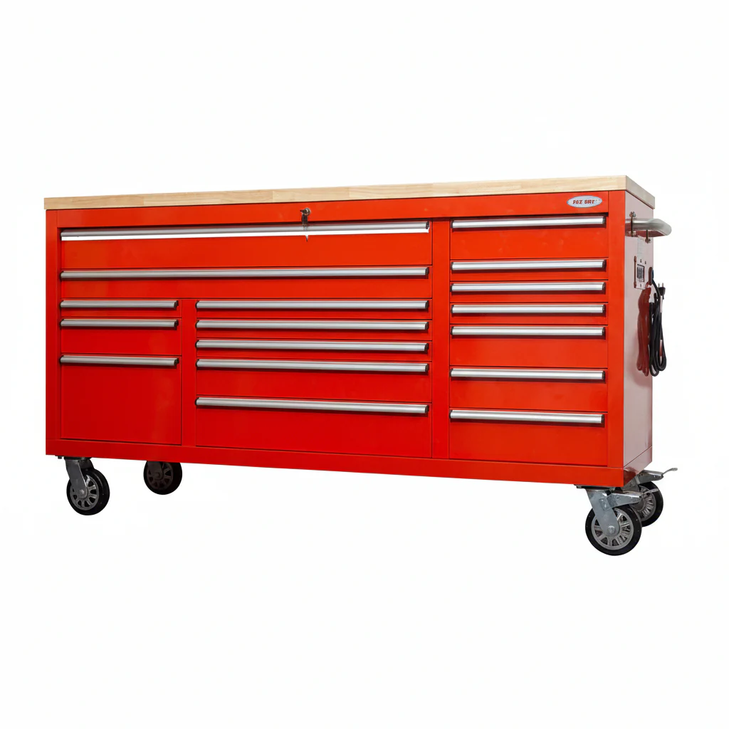 6FT 17-Drawer Tool Bench Workstation & Tool Box – Heavy-Duty Rolling Workbench with Power Outlets & USB | Multi-Color Options - Image 20